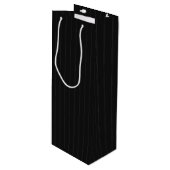 Sac Cadeau Pour Bouteille Pinstripes noires (Devant Angle)