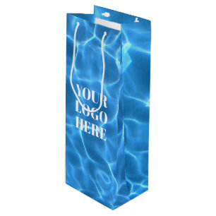 Sac Cadeau Pour Bouteille Piscine Bleu Aqua Photo pour votre logo