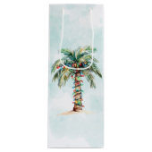 Sac Cadeau Pour Bouteille Plage de palmiers simples Noël (Devant)