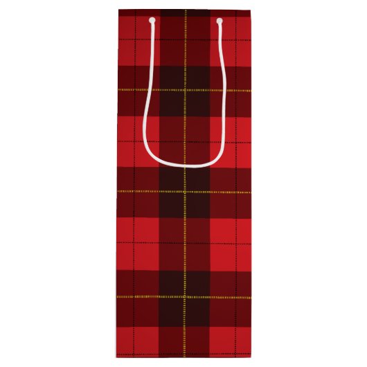 Sac Cadeau Pour Bouteille Plaid Christmas Tartan Clan Wallace Red Check (Devant)