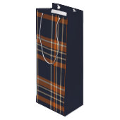 Sac Cadeau Pour Bouteille Plaid rustique Noël/hiver (Dos Angle)