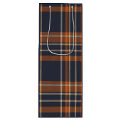 Sac Cadeau Pour Bouteille Plaid rustique Noël/hiver (Devant)