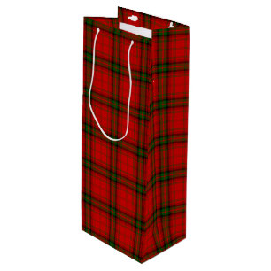 Sac Cadeau Pour Bouteille Plaque rouge vert tartan MacDougall
