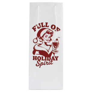 Sac Cadeau Pour Bouteille Plein d'esprit de fête de Noël Vin Snarky Noël Xma