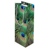Sac Cadeau Pour Bouteille Plumes de paon 3 (Devant Angle)