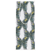 Sac Cadeau Pour Bouteille Plumes Peacock noir, vert et blanc rustique (Dos)