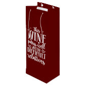 Sac Cadeau Pour Bouteille Poils de vin bien (Dos Angle)