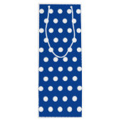 Sac Cadeau Pour Bouteille Point Polka blanc sur Arrière - plan bleu (Dos)