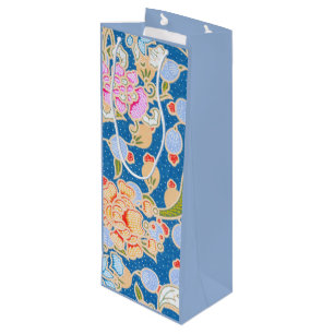Sac Cadeau Pour Bouteille Points Motifs de style Batik Fleurs Arrière - plan