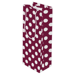 Sac Cadeau Pour Bouteille Pois blancs en Bourgogne