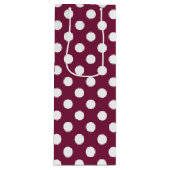 Sac Cadeau Pour Bouteille Pois blancs en Bourgogne (Devant)