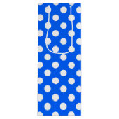 Sac Cadeau Pour Bouteille Pois blancs sur bleu royal (Devant)
