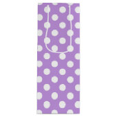 Sac Cadeau Pour Bouteille Pois blancs sur lilas (Devant)