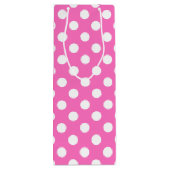 Sac Cadeau Pour Bouteille Pois blancs sur rose (Dos)