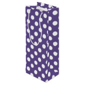 Sac Cadeau Pour Bouteille Pois blancs sur ultra violet (Dos Angle)