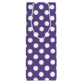 Sac Cadeau Pour Bouteille Pois blancs sur ultra violet (Dos)