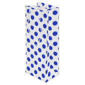 Sac Cadeau Pour Bouteille Pois bleu royal (Dos Angle)
