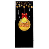 Sac Cadeau Pour Bouteille Pois d'or de Noël (Dos)