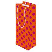 Sac Cadeau Pour Bouteille Pois Fuchsia orange (Dos Angle)