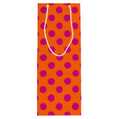 Sac Cadeau Pour Bouteille Pois Fuchsia orange (Dos)