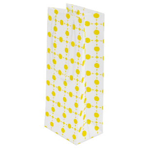 Sac Cadeau Pour Bouteille Pois Jaunes, Motif Polka Dot, Points, Pots