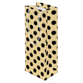Sac Cadeau Pour Bouteille Pois noirs sur jaune pâle (Dos Angle)