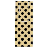 Sac Cadeau Pour Bouteille Pois noirs sur jaune pâle (Devant)