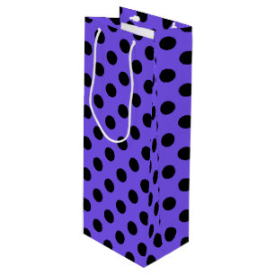 Sac Cadeau Pour Bouteille Pois noirs sur perwinkle