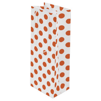 Sac Cadeau Pour Bouteille Pois orange brûlés