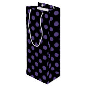 Sac Cadeau Pour Bouteille Pois ultra violets en noir (Dos Angle)