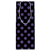 Sac Cadeau Pour Bouteille Pois ultra violets en noir (Dos)