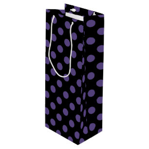 Sac Cadeau Pour Bouteille Pois ultra violets en noir