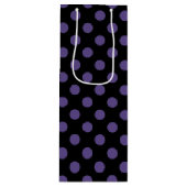 Sac Cadeau Pour Bouteille Pois ultra violets en noir (Devant)