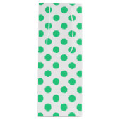Sac Cadeau Pour Bouteille Pois verts et blancs (Devant)
