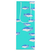 Sac Cadeau Pour Bouteille Poisson bleu turquoise (Devant)