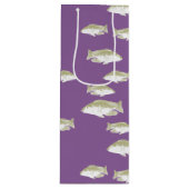 Sac Cadeau Pour Bouteille Poisson sur violet (Devant)