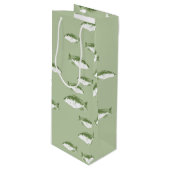 Sac Cadeau Pour Bouteille Poisson vert olive (Devant Angle)