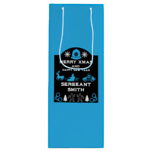 Sac Cadeau Pour Bouteille Police Noël Bouteille décorative