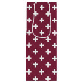 Sac Cadeau Pour Bouteille Polka blanche croise sur mûrier (Devant)