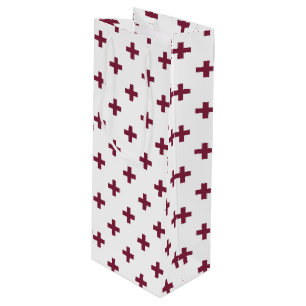 Sac Cadeau Pour Bouteille Polka de mûre croise sur blanc