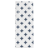 Sac Cadeau Pour Bouteille Polka gris-bleu croise sur blanc (Dos)