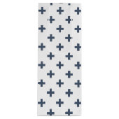 Sac Cadeau Pour Bouteille Polka gris-bleu croise sur blanc (Devant)