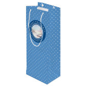 Sac Cadeau Pour Bouteille Pont neige aquarelle Paysage Noël (Dos Angle)