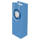 Sac Cadeau Pour Bouteille Pont neige aquarelle Paysage Noël (Devant Angle)