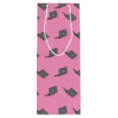 Sac Cadeau Pour Bouteille Portable gris avec logo d'oiseau (Dos)