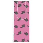 Sac Cadeau Pour Bouteille Portable gris avec logo d'oiseau (Devant)