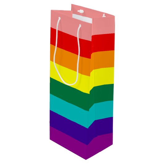 Sac Cadeau Pour Bouteille Premier drapeau de la Rainbow Pride (Devant Angle)