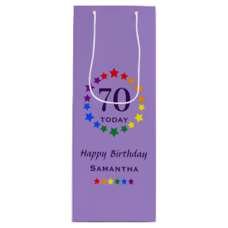 Sac Cadeau Pour Bouteille Pride violette LGBTQ 70 Aujourd'hui ou tout âge An