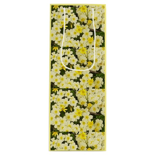 Sac Cadeau Pour Bouteille Primroses du printemps (Devant)