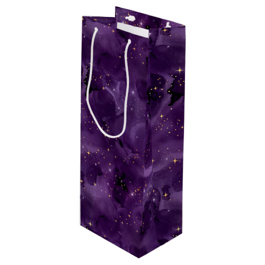 Sac Cadeau Pour Bouteille Purple Galaxy Series Design 8 (Devant Angle)
